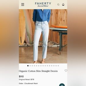 Faherty Light Blue Straight Leg Women's Jeans